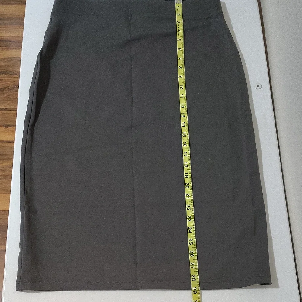Zenana Ash Grey Ponte Pencil Skirt | Stretch Office Skirt |‎ S–3X